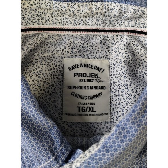 Projek Men's Blue Short Sleeve Button Up Shirt Size XL SKU 2265 - Picture 3 of 8